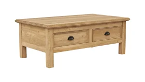 Couchtisch Louisiana - LBH ca. 120x70x45 cm, Wildeiche teilmassiv, geölt