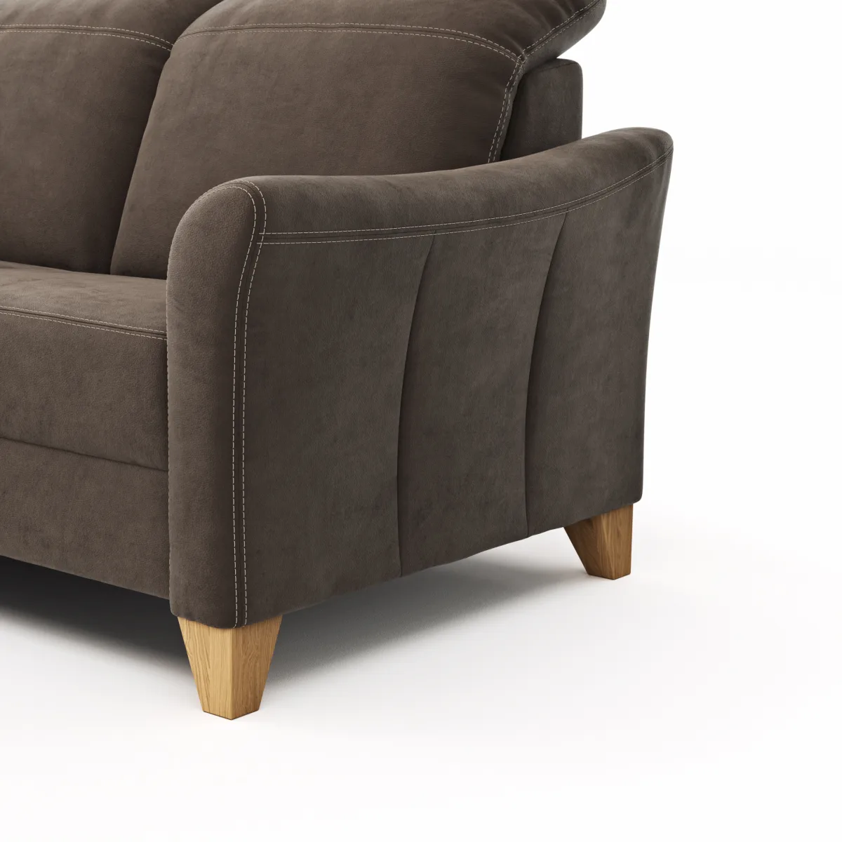 Sofa Canterbury - Recamiere rechts, Stoff, Dunkelbraun – Bild 2
