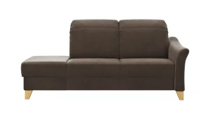 Sofa Canterbury - Recamiere rechts, Stoff, Dunkelbraun