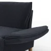 Sofa Stamford - inkl. Armlehne verstellbar und Kopfstütze, Ecksofa 2-sitzig und Abschlusshocker links mit 3,5-Sitzer, Bogen rechts, Stoff, Dunkelblau – Bild 4