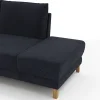 Sofa Stamford - 3,5-Sitzer, Bogen links mit Ecksofa 2-sitzig und Abschlusshocker Rechts, Stoff, Dunkelblau – Bild 3
