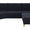 Sofa Stamford - 3,5-Sitzer, Bogen links mit Ecksofa 2-sitzig und Abschlusshocker Rechts, Stoff, Dunkelblau – Bild 2