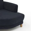 Sofa Stamford - Ecksofa 2-sitzig und Abschlusshocker links mit 3,5-Sitzer, Bogen rechts, Stoff, Dunkelblau – Bild 3