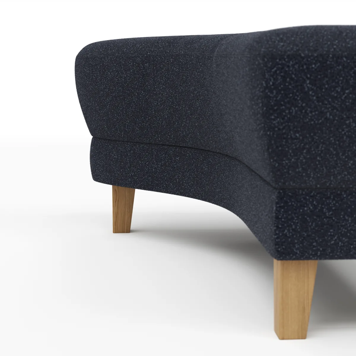 Hocker Stamford - gebogen, Links, LB ca. 89x65 cm, Stoff, Dunkelblau – Bild 3