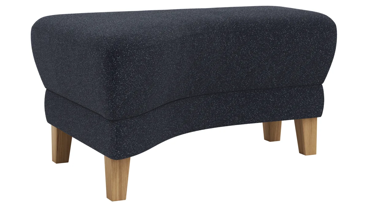 Hocker Stamford - gebogen, Links, LB ca. 89x65 cm, Stoff, Dunkelblau – Bild 2