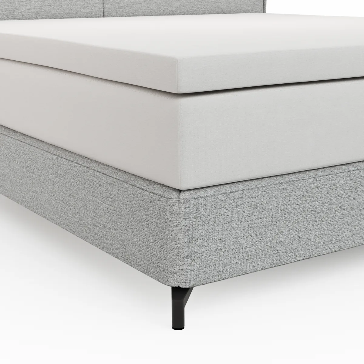 Boxspringbett Alpin - Liegefläche 200x200cm, Stoff, Grau – Bild 4