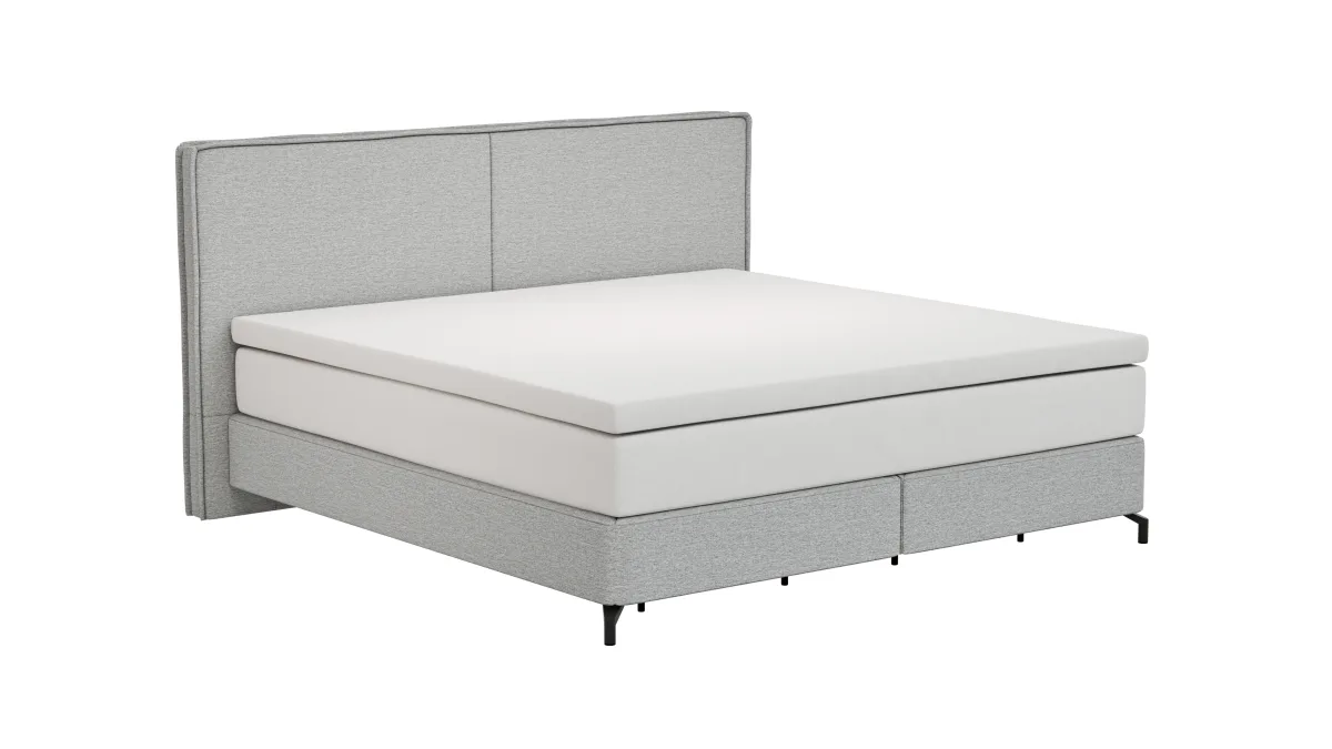Boxspringbett Alpin - Liegefläche 200x200cm, Stoff, Grau – Bild 2