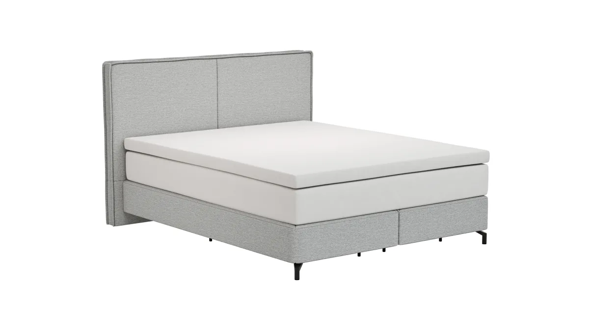 Boxspringbett Alpin - Liegefläche 160x200cm, Stoff, Grau – Bild 2