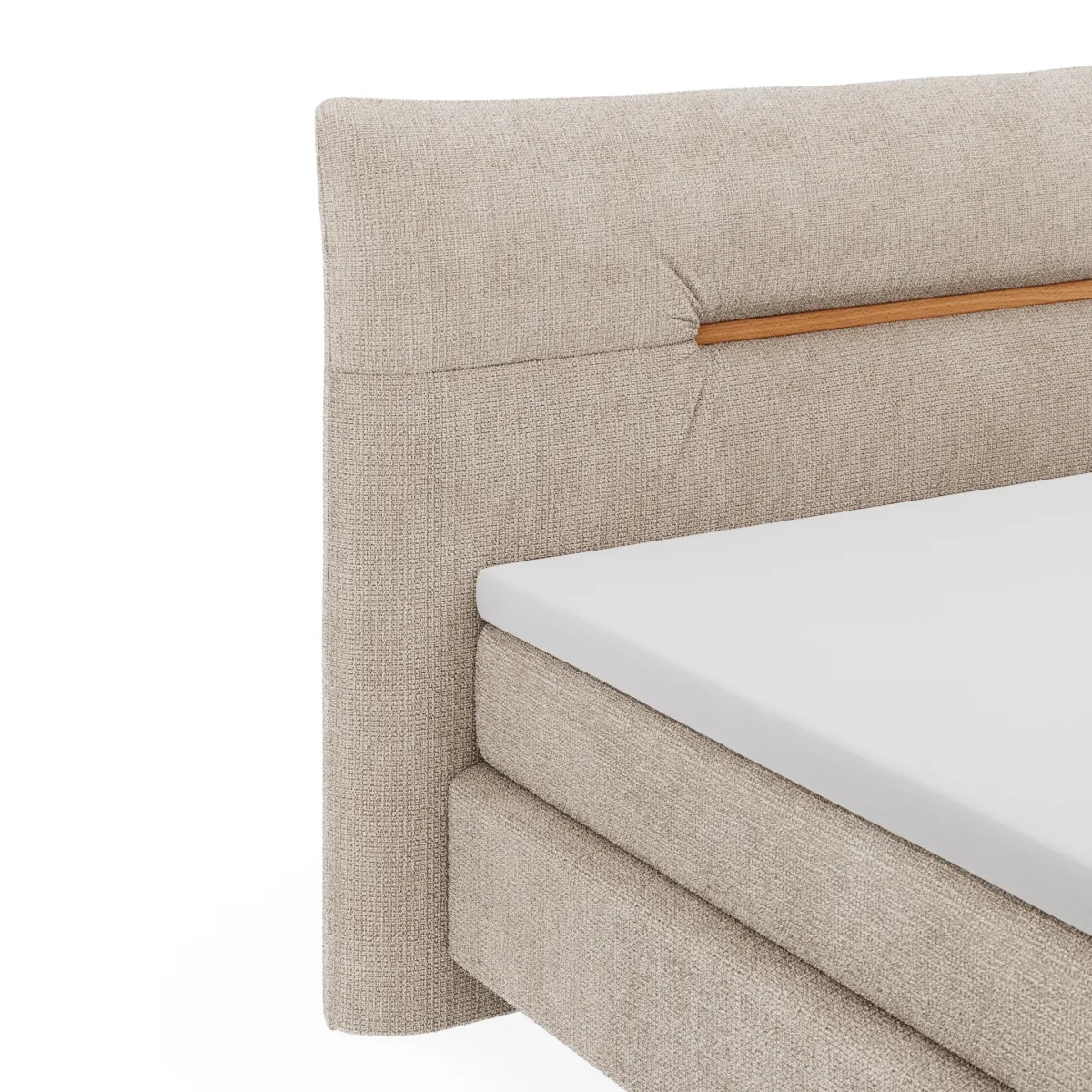 Boxspringbett Alpin - Liegefläche ca. 160x200cm, Stoff, Graubeige – Bild 3