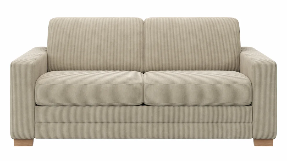 Sofa Lakeville 1 - 2-Sitzer inkl. Schlaffunktion, Gestell Schwarz, Stoff, Beige – Bild 2