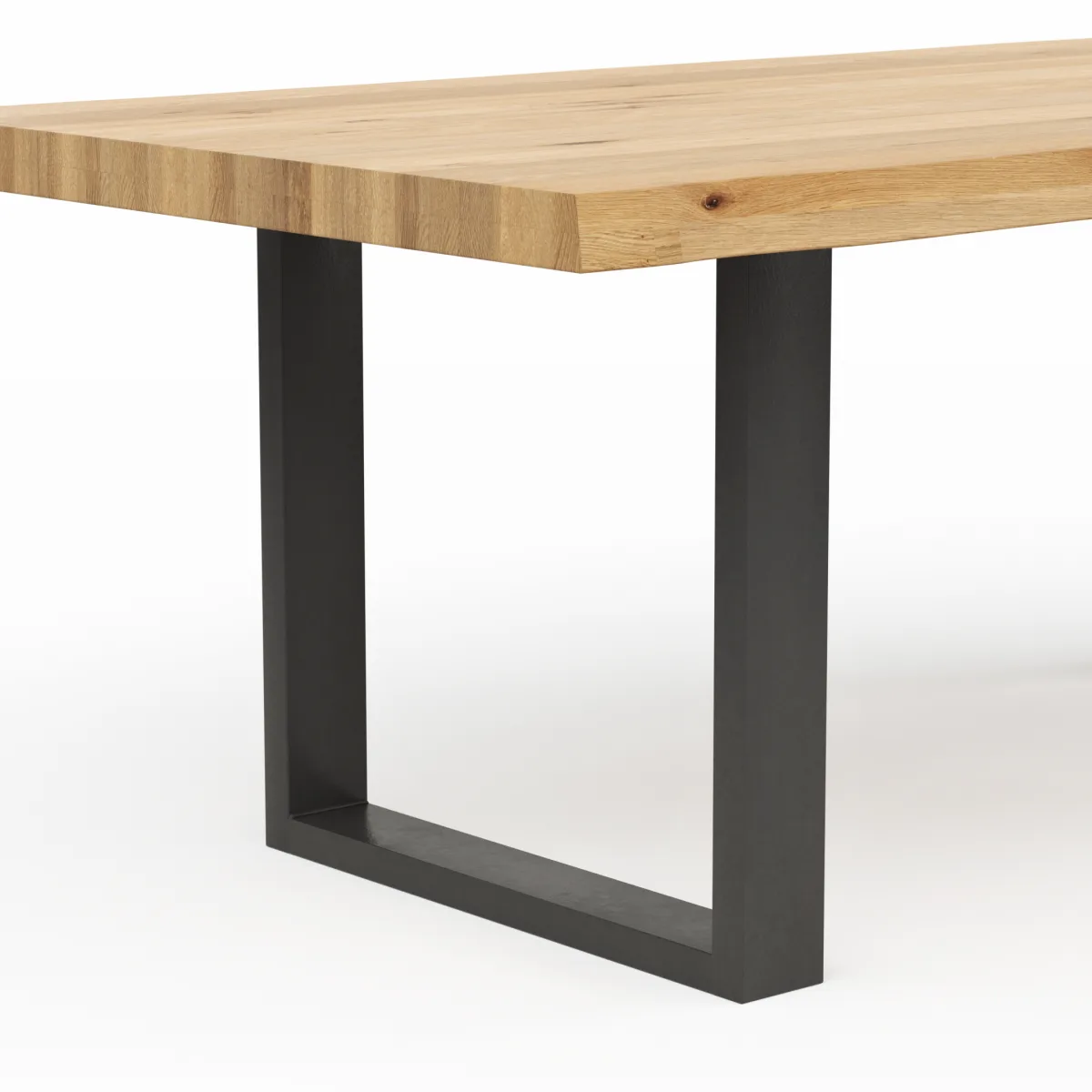 Esstisch Clifton - LB ca. 200x100 cm, Wildeiche massiv, Schwarz verfüllt – Bild 4