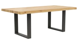 Alternative view of Esstisch Clifton - LB ca. 200x100 cm, Wildeiche massiv, Schwarz verfüllt