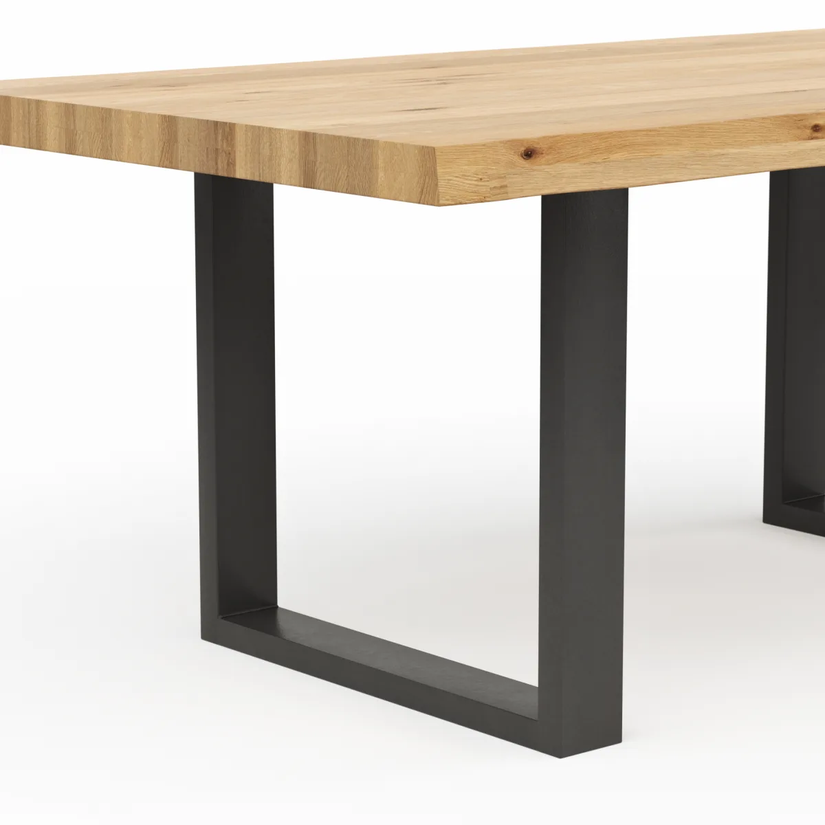 Esstisch Clifton - LB ca. 180x100 cm, Wildeiche massiv, Schwarz verfüllt – Bild 4
