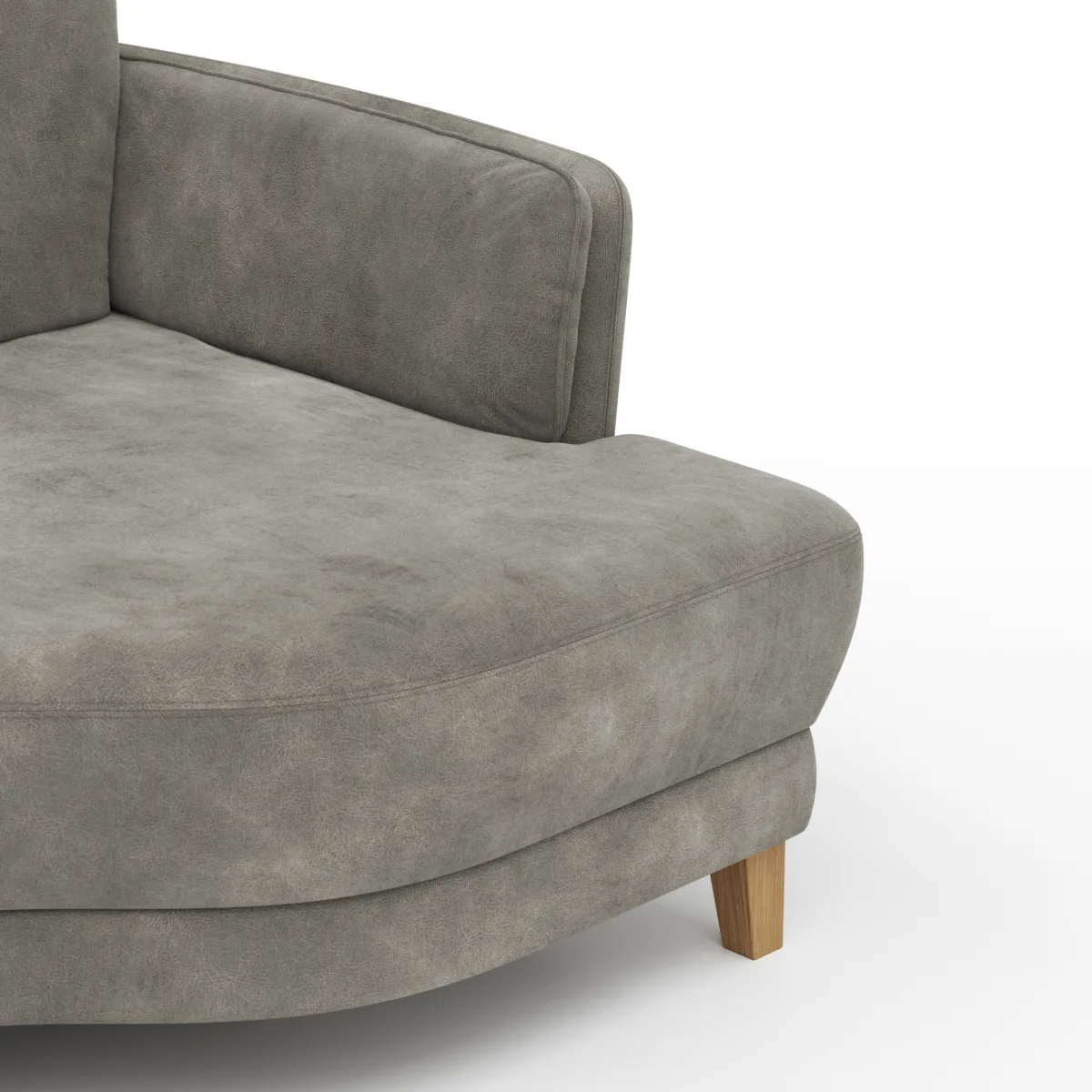 Sofa Stamford - Ecksofa 2-sitzig und Abschlusshocker links mit 3,5-Sitzer, Bogen rechts, Stoff, Anthrazit – Bild 4