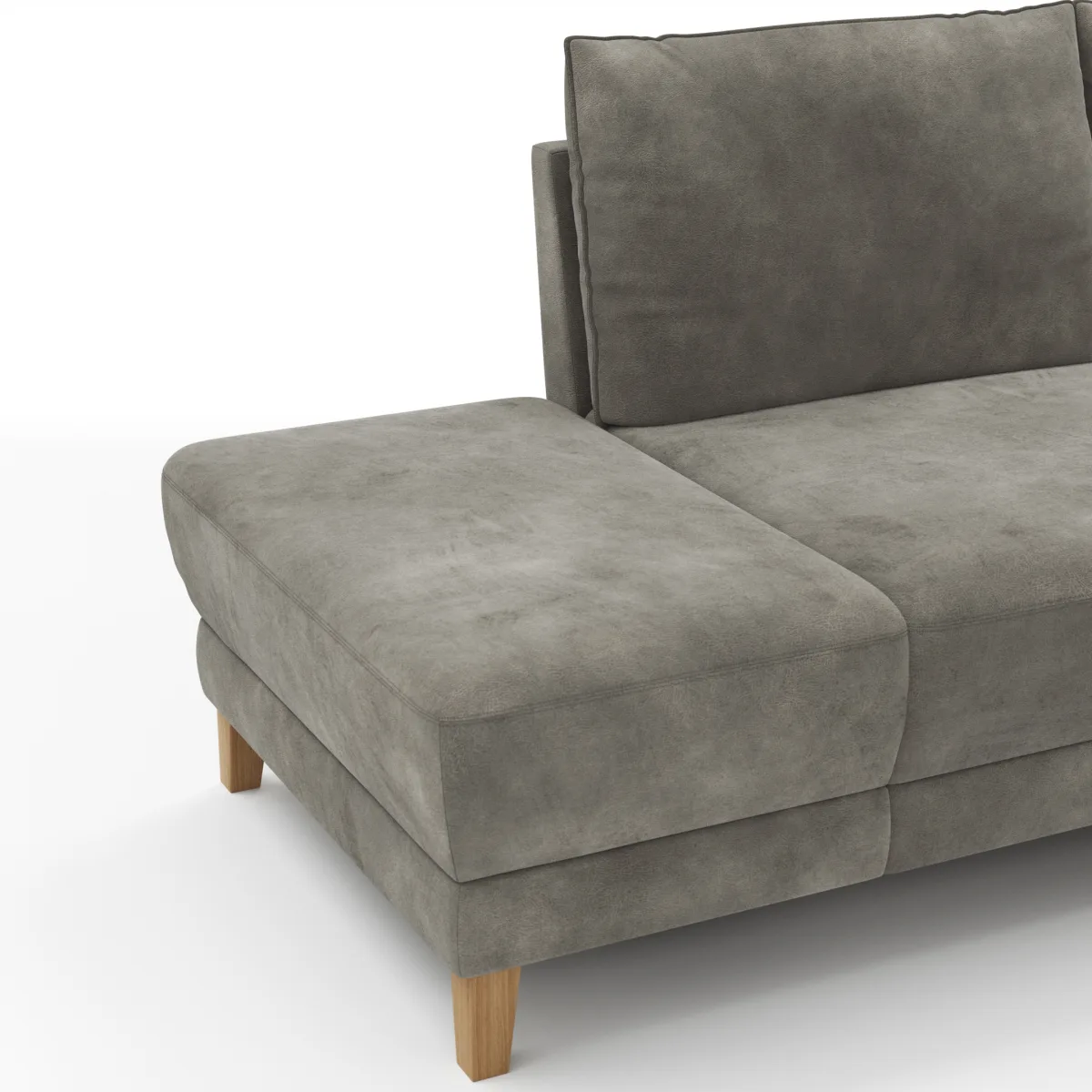 Sofa Stamford - Ecksofa 2-sitzig und Abschlusshocker links mit 3,5-Sitzer, Bogen rechts, Stoff, Anthrazit – Bild 3