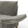 Sofa Stamford - inkl. Armlehne verstellbar und Kopfstütze, Ecksofa 2-sitzig und Abschlusshocker links mit 3,5-Sitzer, Bogen rechts, Stoff, Anthrazit – Bild 3