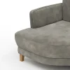 Sofa Stamford - 3,5-Sitzer, Bogen links mit Ecksofa 2-sitzig und Abschlusshocker Rechts, Stoff, Anthrazit – Bild 3