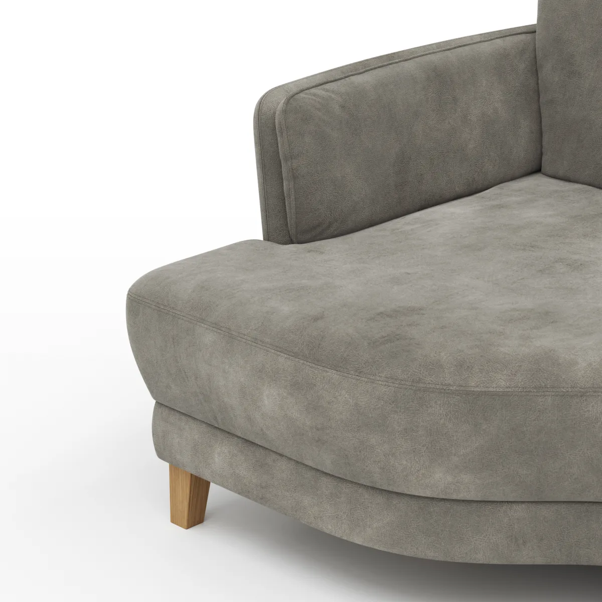 Sofa Stamford - 3,5-Sitzer, Bogen links mit Ecksofa 2-sitzig und Abschlusshocker Rechts, Stoff, Anthrazit – Bild 3