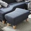 Sofa Stamford - inkl. Armlehne verstellbar, 3,5-Sitzer, Bogen links mit Ecksofa 2-sitzig und Abschlusshocker Rechts, Stoff, Dunkelblau – Bild 4