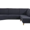 Sofa Stamford - inkl. Armlehne verstellbar, 3,5-Sitzer, Bogen links mit Ecksofa 2-sitzig und Abschlusshocker Rechts, Stoff, Dunkelblau – Bild 2