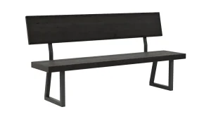 Alternative view of Holzbank Clifton - mit Rückenlehne, Breite ca. 180cm, Zerreiche massiv, smoked