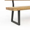 Holzbank Clifton - mit Rückenlehne, Breite ca. 180cm, Wildeiche massiv, natur – Bild 3