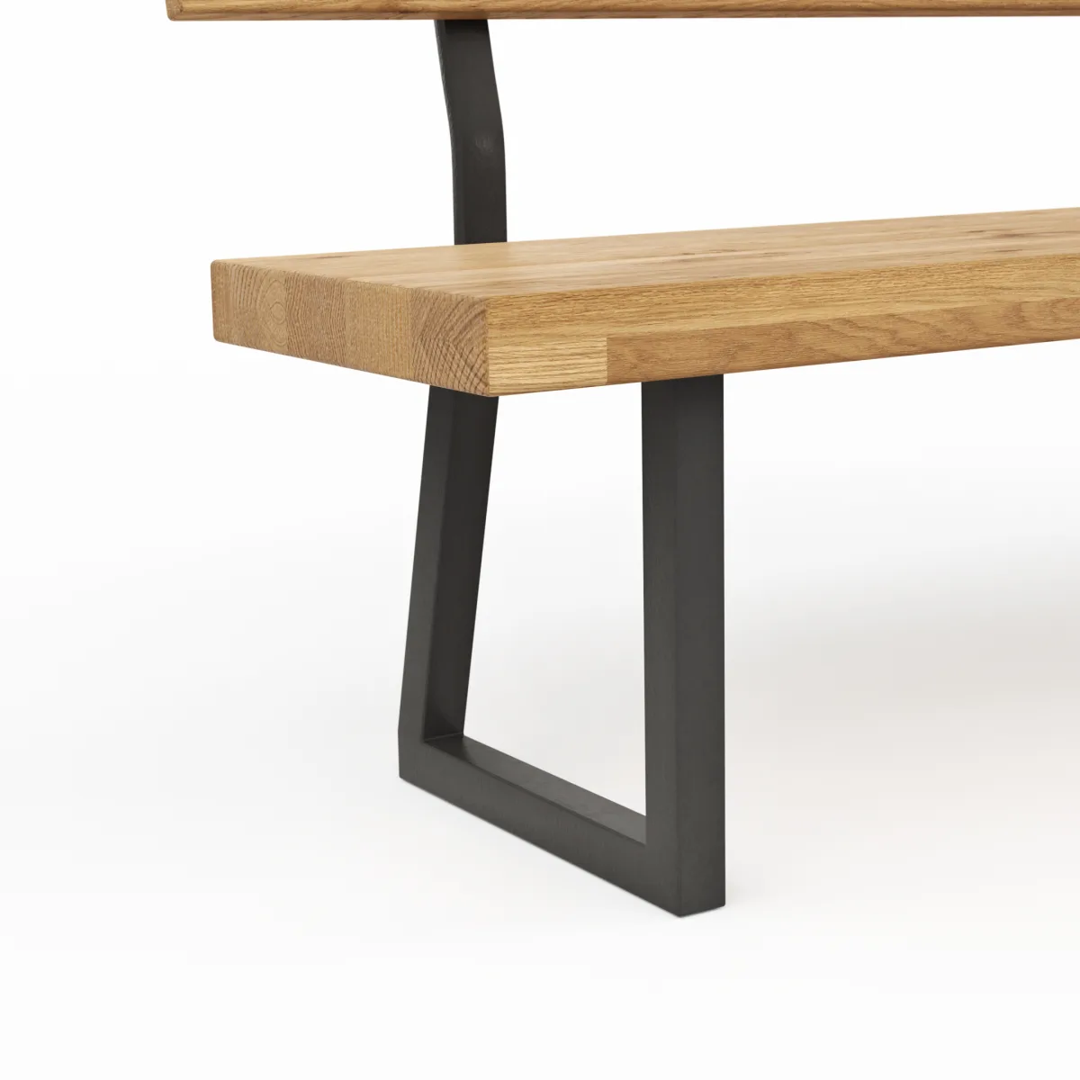 Holzbank Clifton - mit Rückenlehne, Breite ca. 180cm, Wildeiche massiv, natur – Bild 3