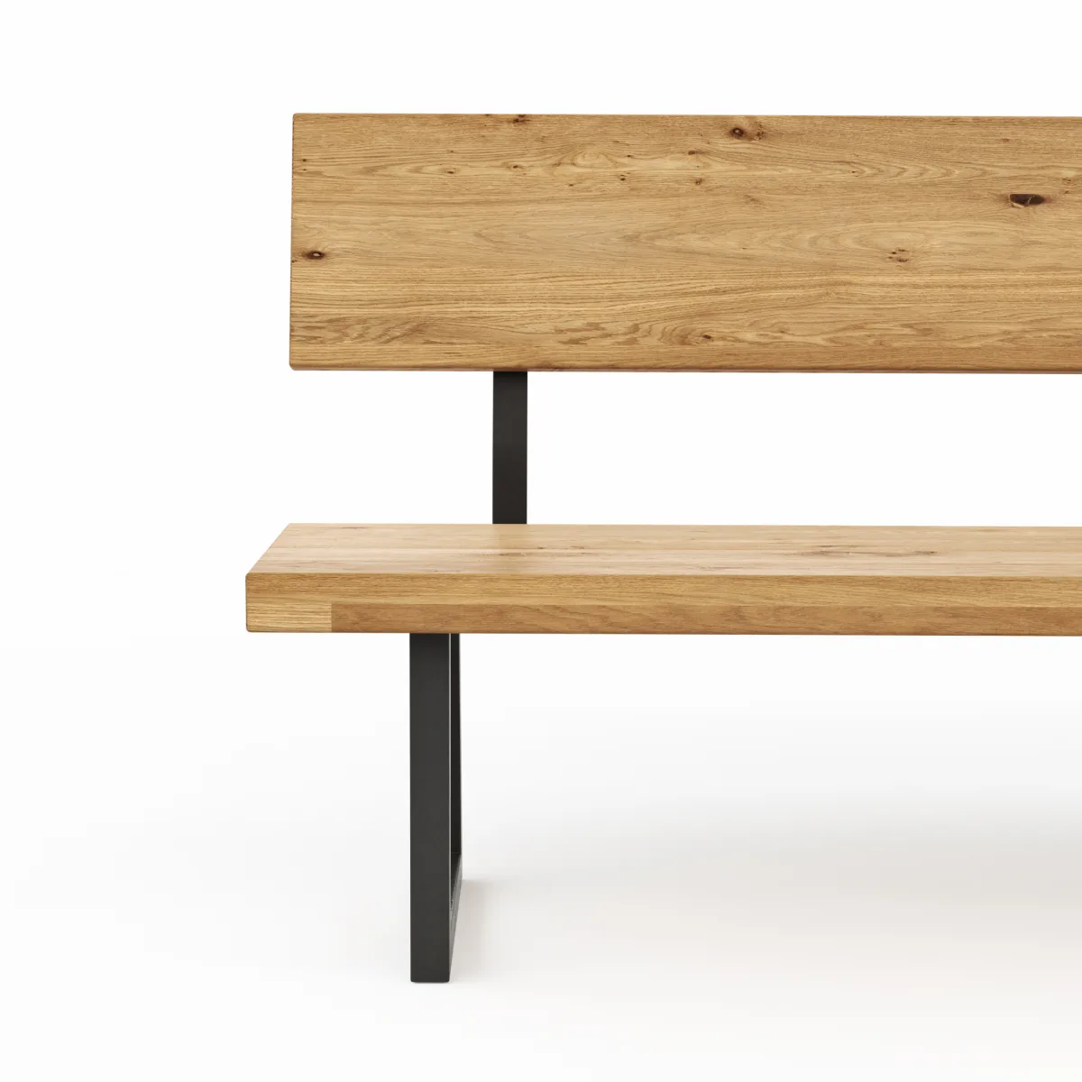 Holzbank Clifton - mit Rückenlehne, Breite ca. 180cm, Wildeiche massiv, natur – Bild 4
