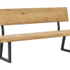 Holzbank Clifton - mit Rückenlehne, Breite ca. 180cm, Wildeiche massiv, natur – Bild 2