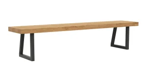 Alternative view of Holzbank Clifton - Breite ca. 200cm, Zerreiche massiv, natur