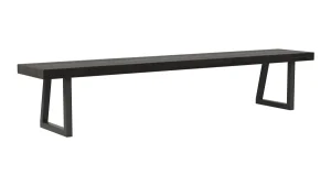 Alternative view of Holzbank Clifton - Breite ca. 220cm, Zerreiche massiv, smoked
