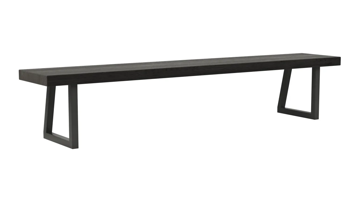 Holzbank Clifton - Breite ca. 220cm, Zerreiche massiv, smoked – Bild 2