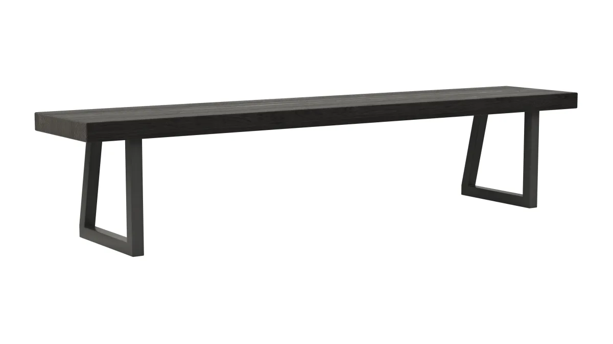Holzbank Clifton - Breite ca. 200cm, Zerreiche massiv, smoked – Bild 2