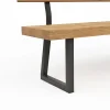 Holzbank Clifton - mit Rückenlehne, Breite ca. 220cm, Zerreiche massiv, natur – Bild 3
