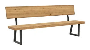Alternative view of Holzbank Clifton - mit Rückenlehne, Breite ca. 220cm, Zerreiche massiv, natur