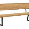 Holzbank Clifton - mit Rückenlehne, Breite ca. 200cm, Zerreiche massiv, natur – Bild 2