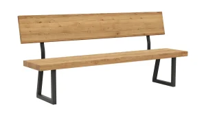 Alternative view of Holzbank Clifton - mit Rückenlehne, Breite ca. 200cm, Zerreiche massiv, natur