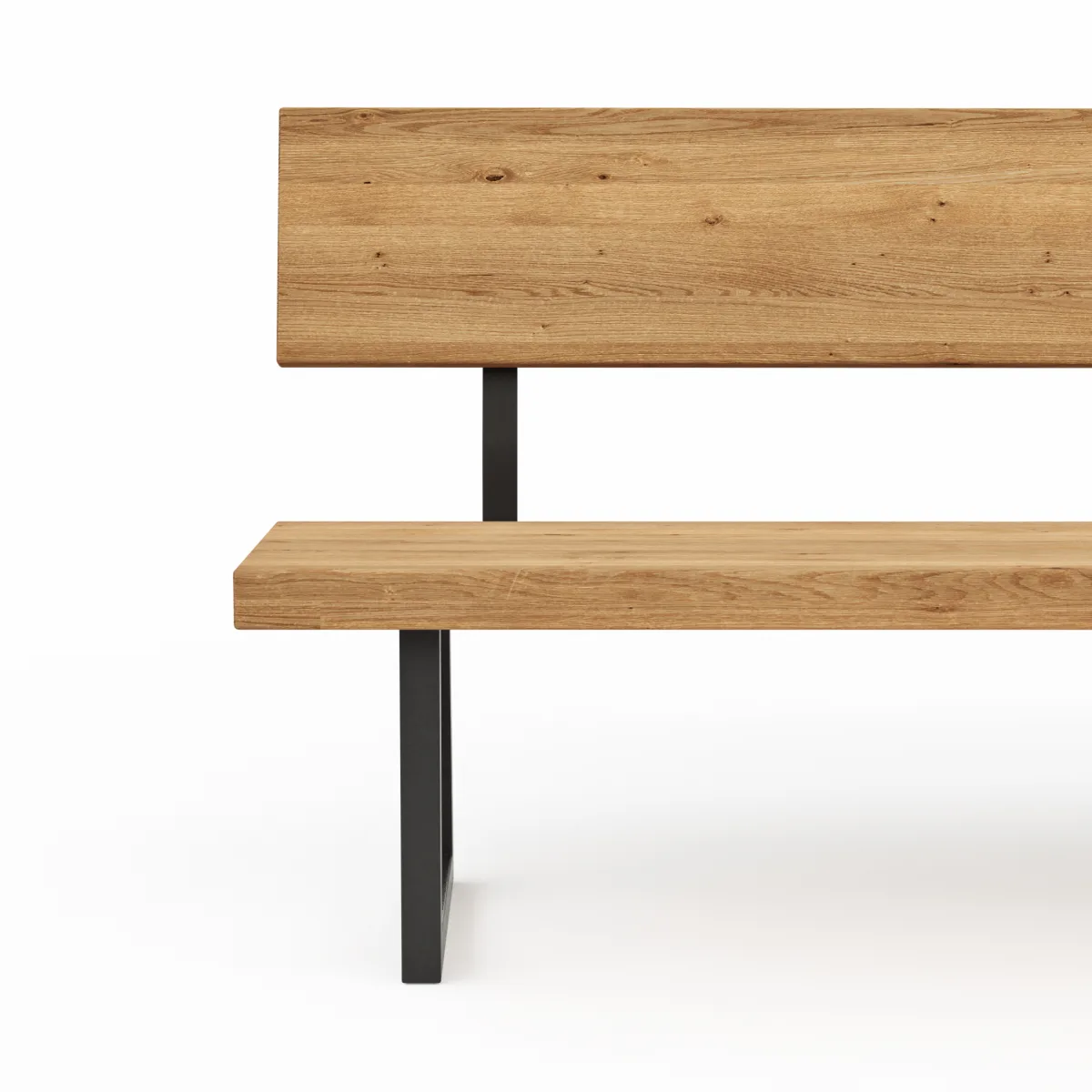 Holzbank Clifton - mit Rückenlehne, Breite ca. 180cm, Zerreiche massiv, natur – Bild 4