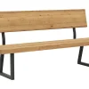 Holzbank Clifton - mit Rückenlehne, Breite ca. 180cm, Zerreiche massiv, natur – Bild 2