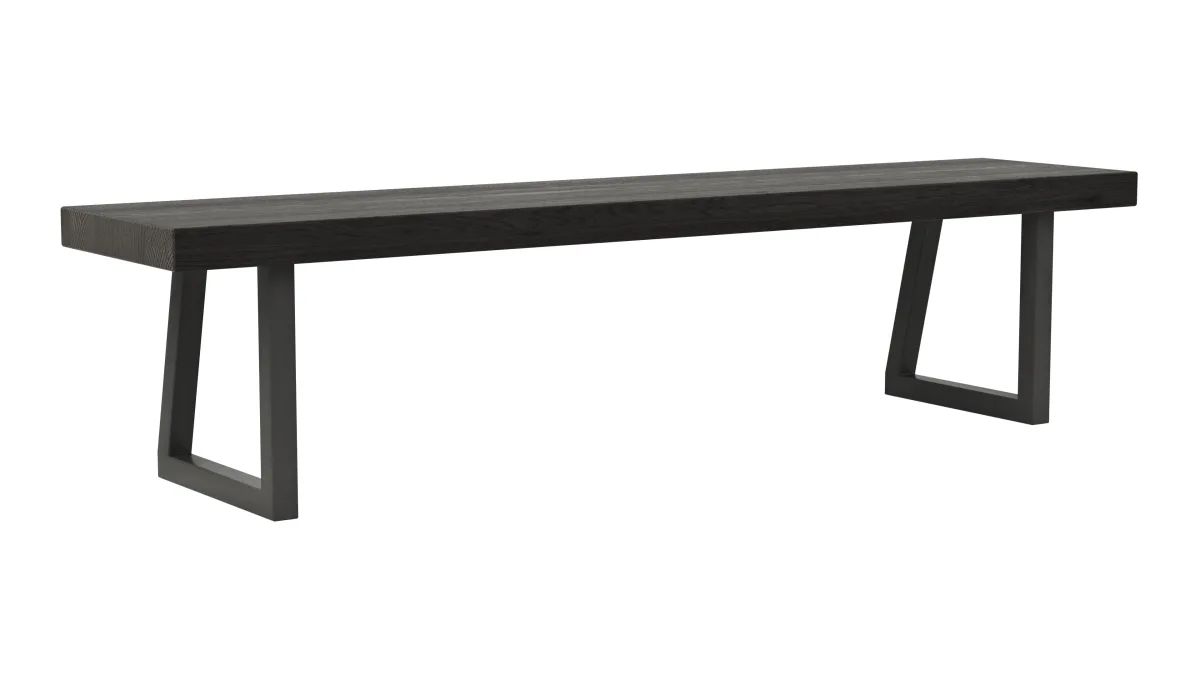 Holzbank Clifton - Breite ca. 180cm, Zerreiche massiv, smoked – Bild 2