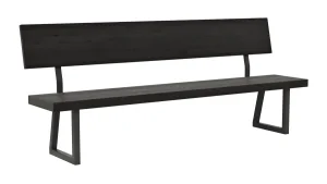 Alternative view of Holzbank Clifton - mit Rückenlehne, Breite ca. 220 cm, Zerreiche massiv, smoked