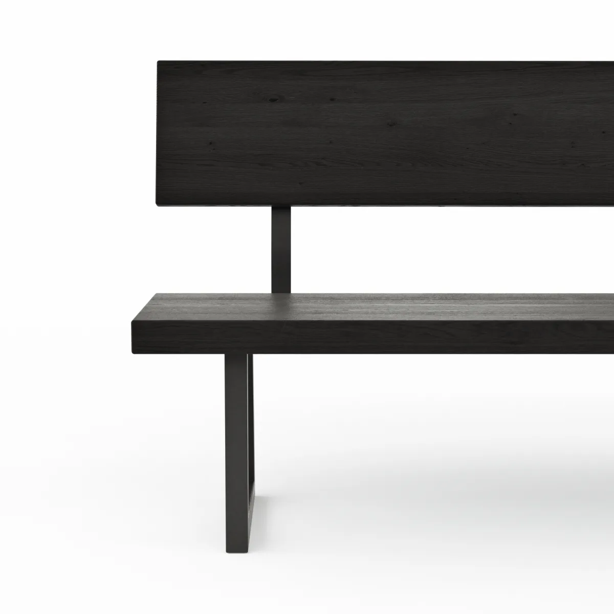 Holzbank Clifton - mit Rückenlehne, Breite ca. 200cm, Zerreiche massiv, smoked – Bild 3