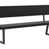 Holzbank Clifton - mit Rückenlehne, Breite ca. 200cm, Zerreiche massiv, smoked – Bild 2