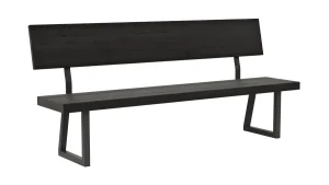 Alternative view of Holzbank Clifton - mit Rückenlehne, Breite ca. 200cm, Zerreiche massiv, smoked