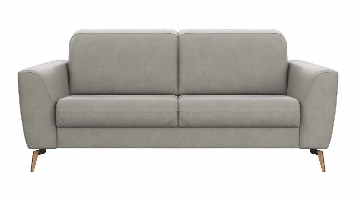 Sofa Tulsa KV - 2,5-Sitzer, inkl. Kopfteilverstellung, Leder, Graubeige – Bild 2