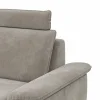 Ecksofa Tulsa KS - 1,5-Sitzer mit Anstellhocker aufklappbar links, Spitzecke und 2,5-Sitzer rechts, inkl. Kopfstütze, AL verstellbar und Schlaffunktion, Stoff, Graubeige – Bild 3