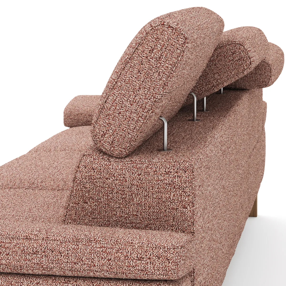 Ecksofa Hudson - 2,5-Sitzer mit Longchair rechts inkl. Kopfteil verstellbar, Stoff, Kupfer – Bild 3