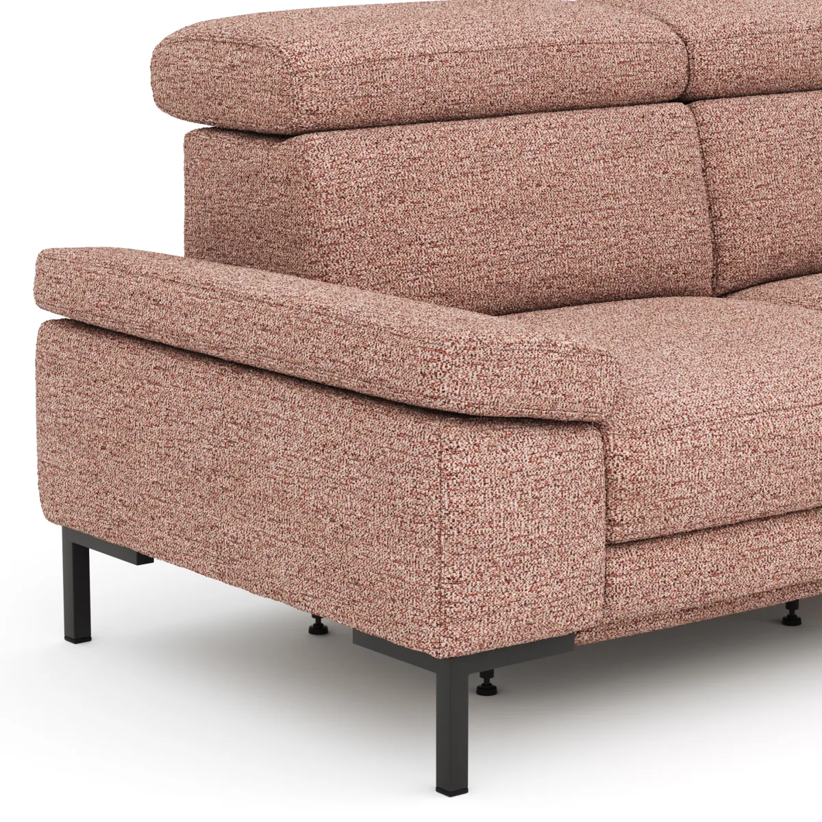 Ecksofa Hudson - 2,5-Sitzer mit Ecke rechts, inkl. Kopfteil verstellbar, Stoff, Kupfer – Bild 4