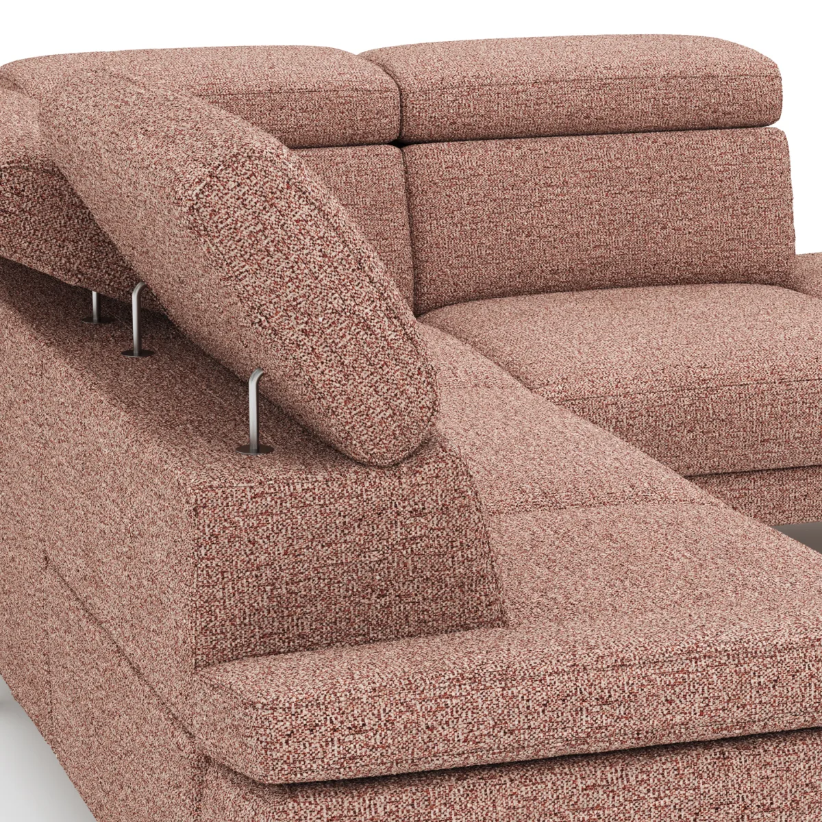 Ecksofa Hudson - 2,5-Sitzer mit Ecke rechts, inkl. Kopfteil verstellbar, Stoff, Kupfer – Bild 3