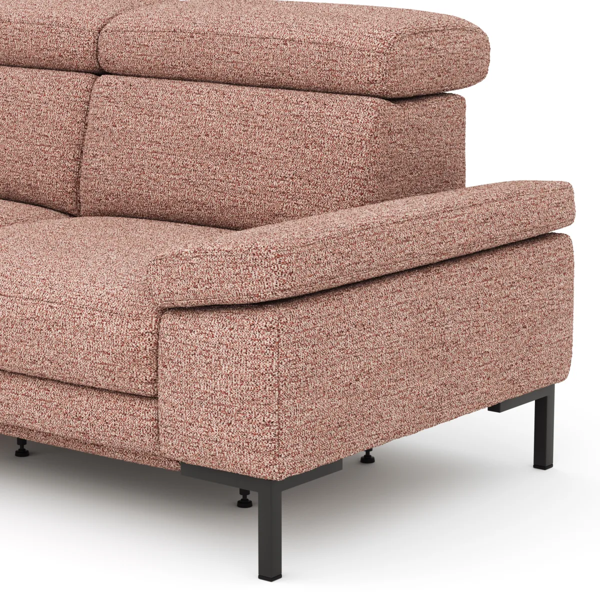 Ecksofa Hudson - Ecke links mit 2,5-Sitzer, inkl. Kopfteil/Armlehne verstellbar und Sitzvorzug/Relaxfunktion (motorisch), Stoff, Kupfer – Bild 3